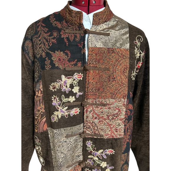Vintage White Stag Size Medium 810 Paisley Patchwork Floral Embroidered Jacket - Picture 5 of 6